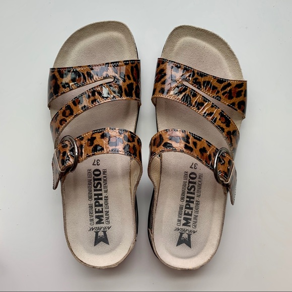 mephisto leopard sandals